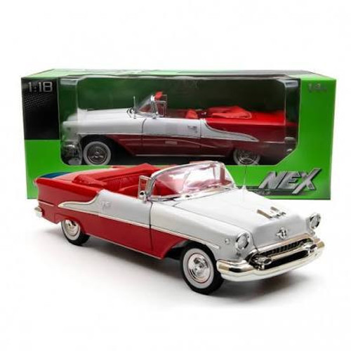 1955 Oldsmobile Super 88 Üstü Açık Kırmızı 1:18 Model Araba