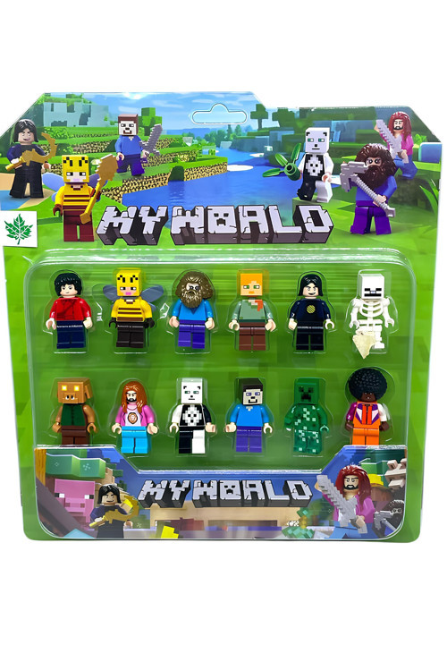 Minecraft Temalı Yapı Oyuncak Şeklinde 12 Parça Figür Oyuncak