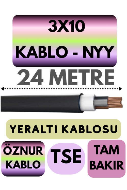 3X10 Nyy (Yeraltı Kablosu) Metre Seçenekli 24 Metre