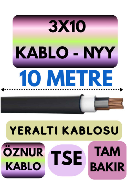 3X10 Nyy (Yeraltı Kablosu) Metre Seçenekli 10 Metre