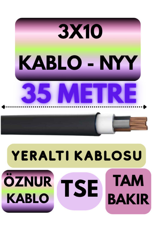 3X10 Nyy (Yeraltı Kablosu) Metre Seçenekli 35 Metre
