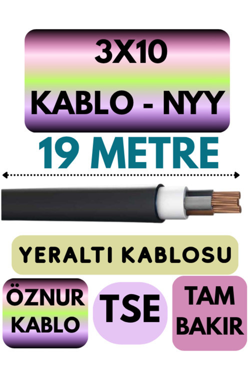 3X10 Nyy (Yeraltı Kablosu) Metre Seçenekli 19 Metre