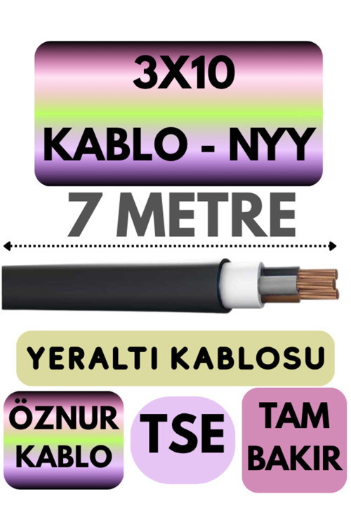 3X10 Nyy (Yeraltı Kablosu) Metre Seçenekli 7 Metre