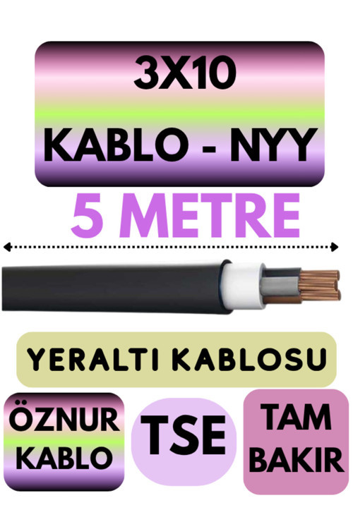 3X10 Nyy (Yeraltı Kablosu) Metre Seçenekli 5 Metre