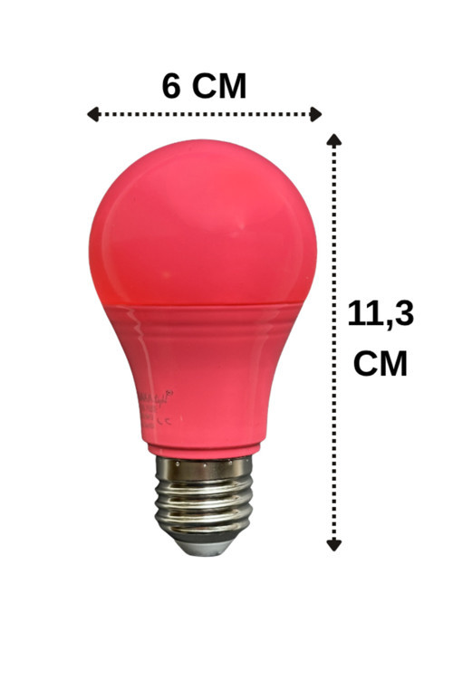 (1 Adet) Osaka 10W Pembe Işık E27 Duylu (Kalın Duy) Led Ampul