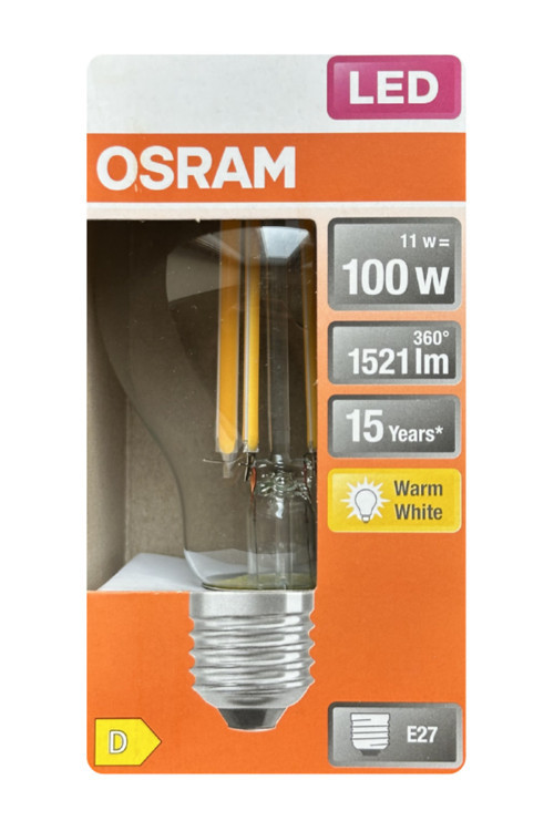 (1 Adet) Ledvance 11W Sarı Işık (2700K) E27 Duylu (Kalın Duy) Filament Led Ampul