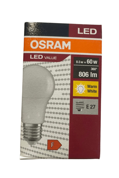 8.5W (60W) Sarı Işık E27 Duylu Klasik Led Ampul (5 Adet)