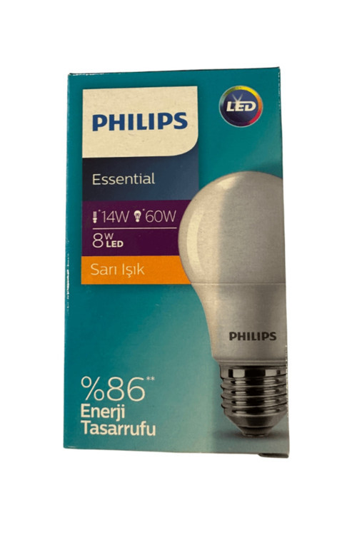 Essential Led Ampul 8W - 60W E27 Sarı Işık (10 Adet)