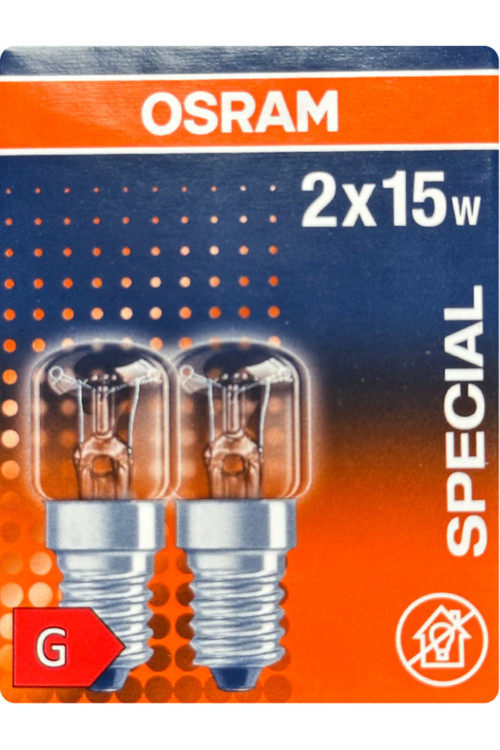 (2 Li Paket) 15W Fırın Ampulü (Sarı Işık) E14 Duylu (İnce Duy)