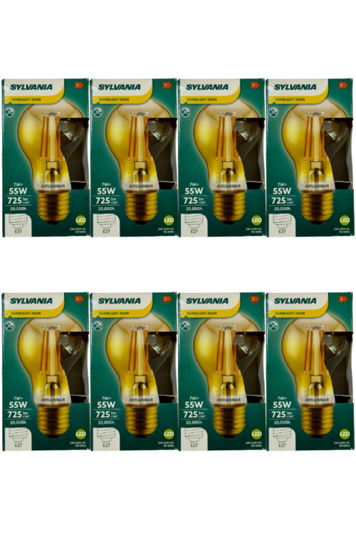7W 2500K (Sarı Işık) E27 Duylu Rustik Led Ampul (8 Adet)