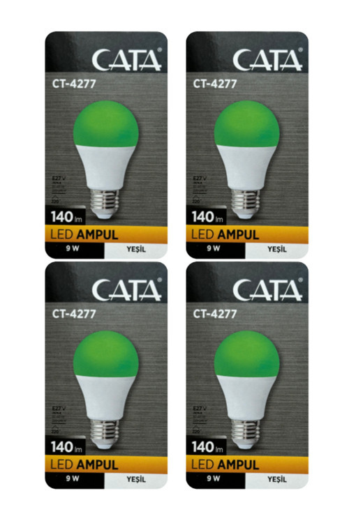 Ct-4277 9W Yeşil Işık E27 Duylu Led Ampul (4 Adet)