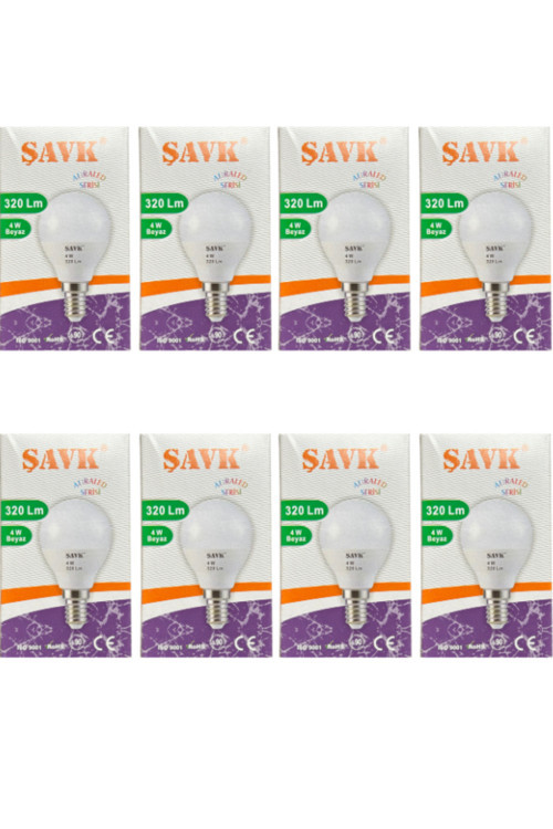 4W (25W) 6000K (Beyaz Işık) E14 Duylu Led Top Ampul (8 Adet)