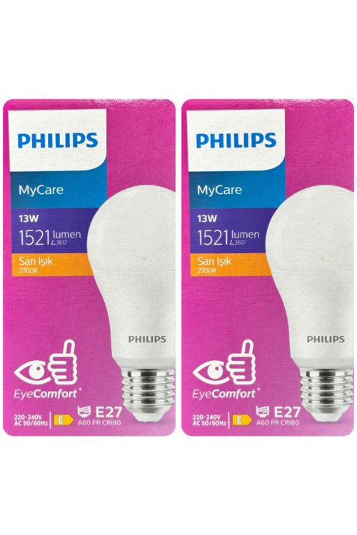 (2 Adet) 13W Sarı Işık E27 Duylu (Kalın Duy) Led Ampul