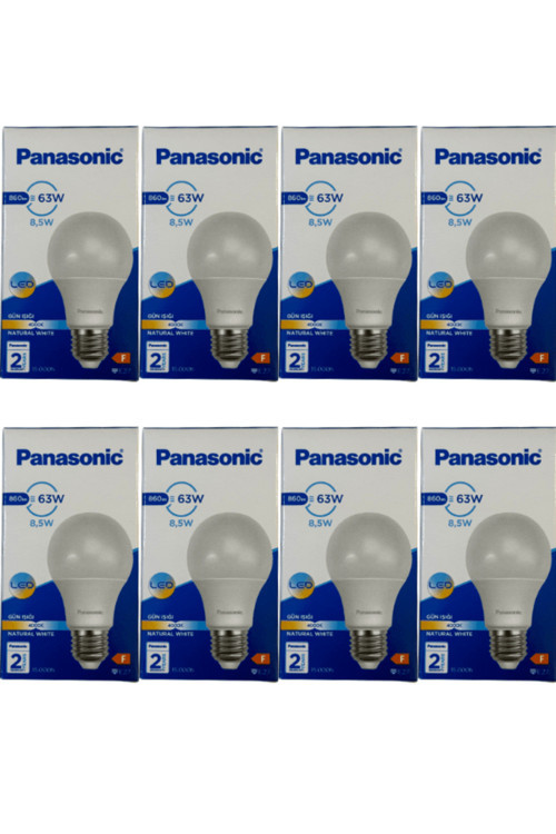 8,5W (63W) 4000K (Günışığı) E27 Duylu Led Ampul (8 Adet)