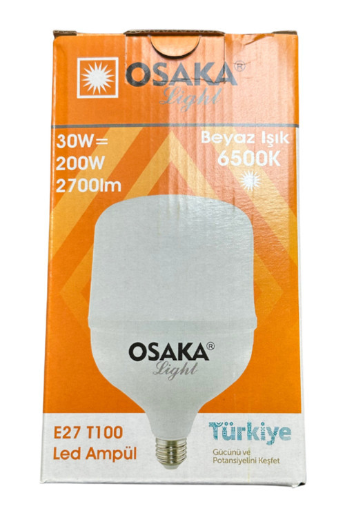 30W (200W) 6500K (Beyaz Işık) E27 Duylu Led Torch Ampul