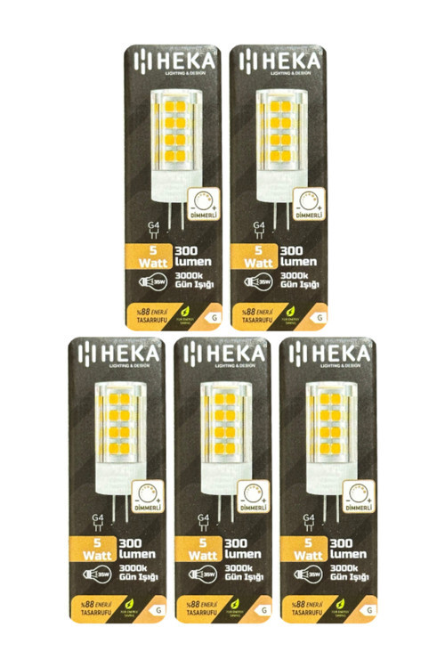 (5 Adet) 5W (35W) 3000K (Sarı Işık) G4 Duylu Dim Edilebilir Led Kapsül Ampul