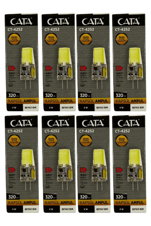 Ct-4252 4W 12V 6400K (Beyaz Işık) G4 Duylu Led Kapsül Ampul (8 Adet)