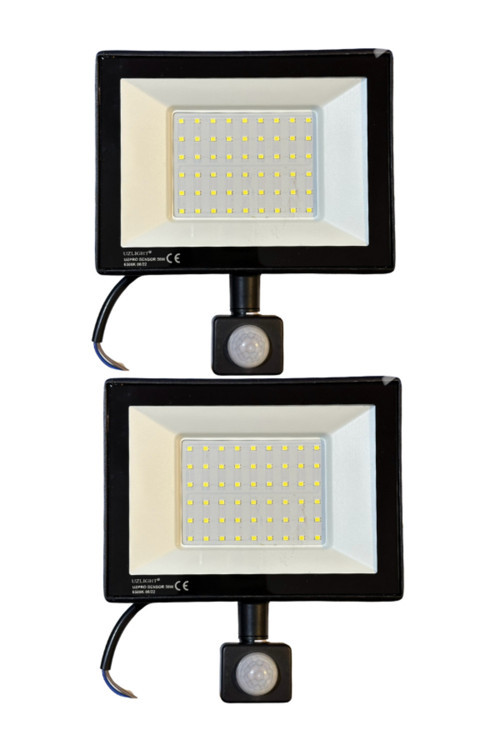 50W 6500K (Beyaz Işık) Sensörlü Led Projektör (2 Adet)