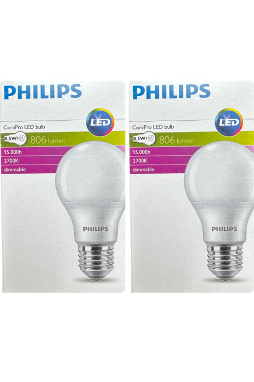 (2 Adet) 8,5W (60W) 2700K (Sarı Işık) Dim Edilebilir E27 Duylu (Kalın Duy) Led Ampul