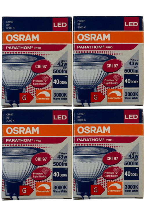 Parathom Pro 7.8W (43W) 12V 3000K (Gün Işığı) Gu5.3 Duylu Dim Edilebilir Led Spot (4 Adet)