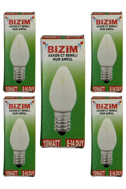 10W Beyaz Işık E14 Duylu Dim Edilebilir Mum Ampul (5 Adet)