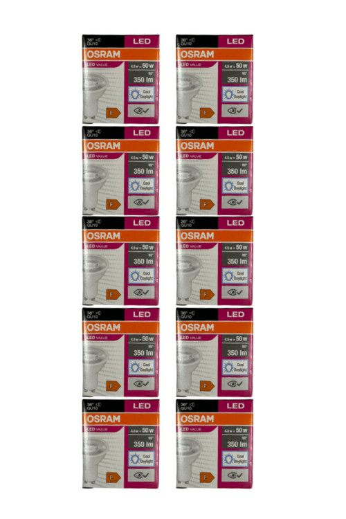 Par16 4.5W (50W) 6500K (Beyaz Işık) Gu10 Duylu Led Spot (10 Adet)