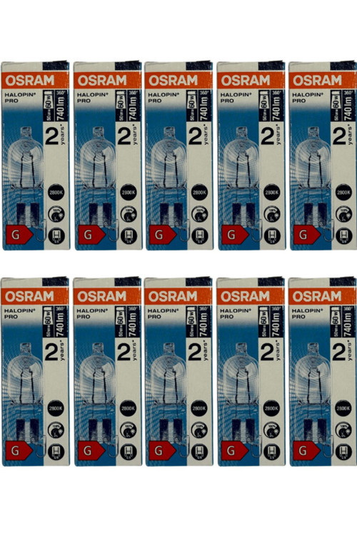 Halopin Pro 50W (60W) 2800K (Sarı Işık) G9 Duylu Halojen Ampul (10 Adet)
