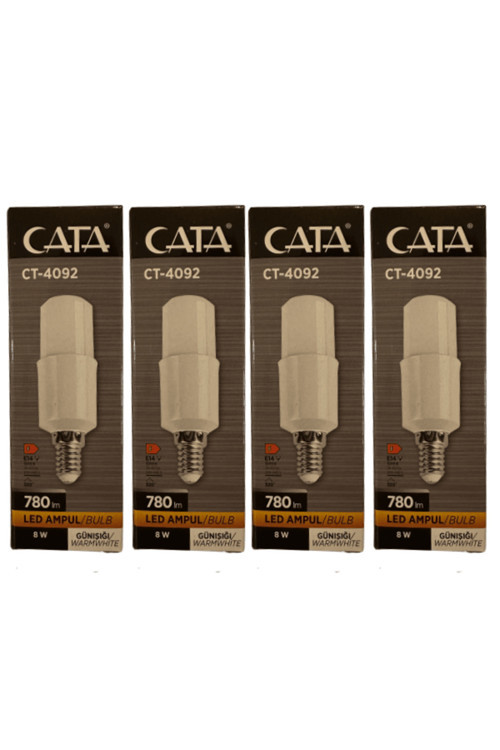 Ct-4092 8W 3200K (Günışığı) E14 Duylu Led Ampul (4 Adet)