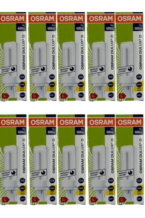 Dulux D 10W 830 3000K (Sarı Işık) G24D-1 Duylu Plc Ampul (10 Adet)