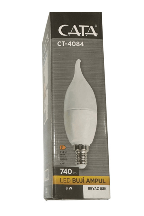 Ct-4084 8W 6400K (Beyaz Işık) E14 Duylu Led Kıvrık Buji Ampul (4 Adet)