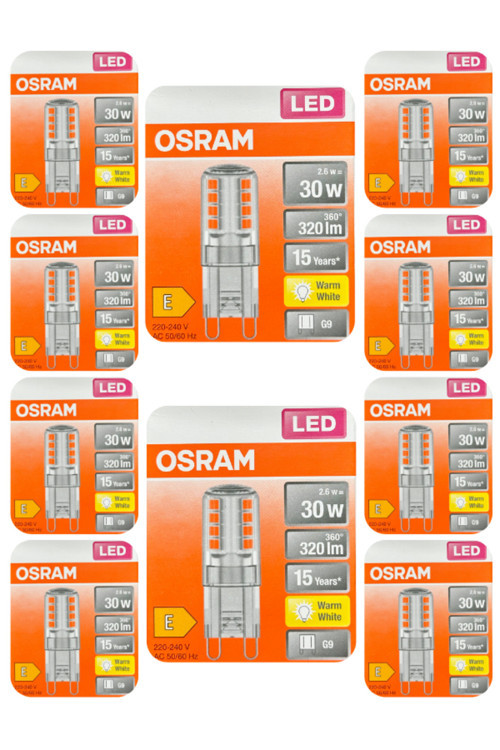 2,6W (30W) 2700K (Sarı Işık) G9 Duylu Led Kapsül Ampul (10 Adet)