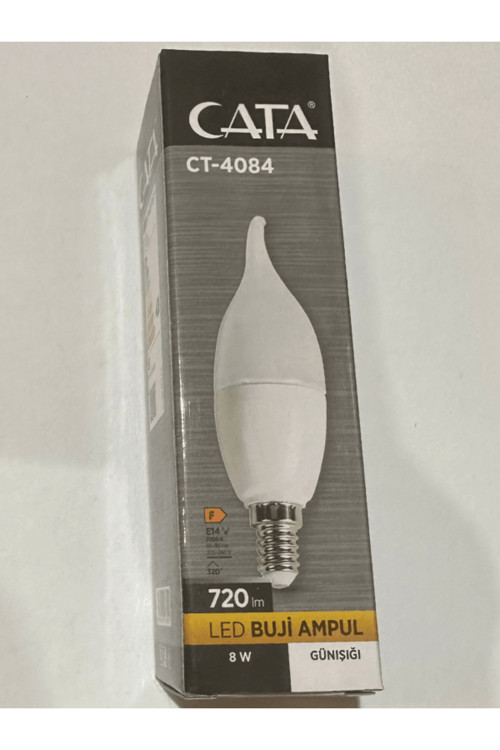 Ct-4084 8W 3200K (Günışığı) E14 Duylu Led Kıvrık Buji Ampul (2 Adet)