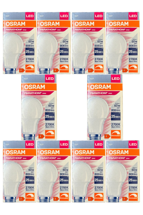 Parathom 8.8W (60W) 2700K (Sarı Işık) E27 Duylu Dim Edilebilir Led Ampul (10 Adet)