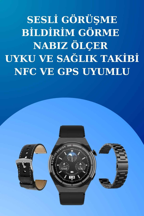 Akıllı Saat ve Kulaklık Seti Dokunmatik Ekran 5.0 Bluetooth Bağlantılı Sesli Görüşme CZG3S2NESİL-1
