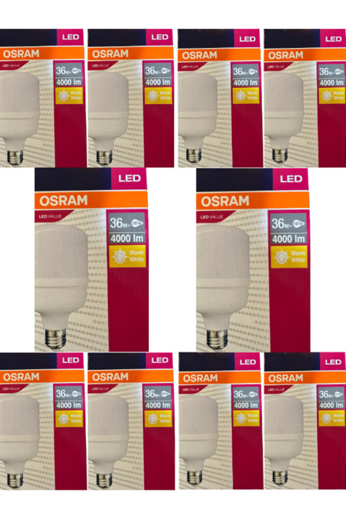 36W (197W) 3000K (Sarı Işık) E27 Duylu Led Torch Ampul (10 Adet)
