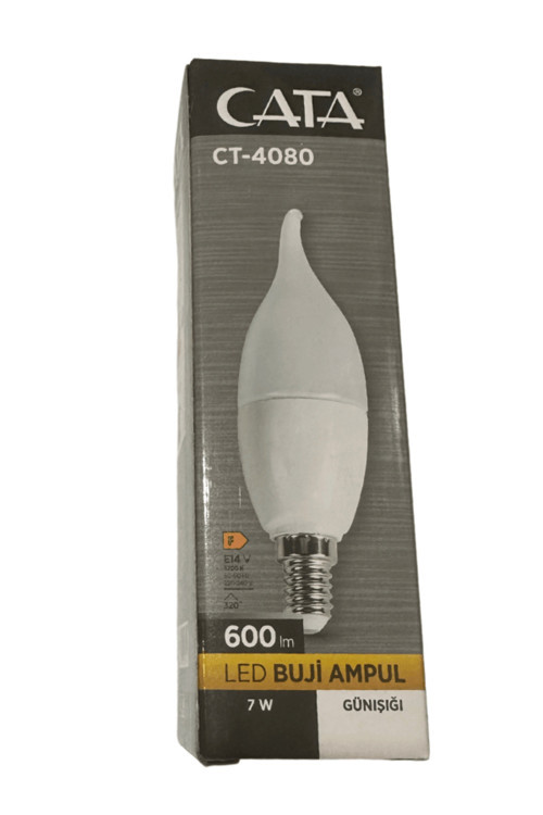 Ct-4080 7W 3200K (Günışığı) E14 Duylu Led Kıvrık Buji Ampul