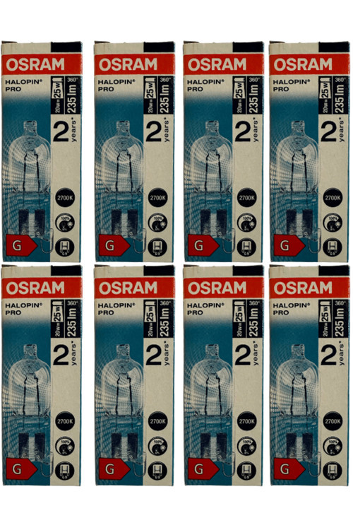 Halopin Pro 20W (25W) 2700K (Sarı Işık) G9 Duylu Halojen Ampul (8 Adet)