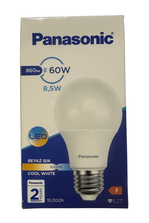 8.5W (60W) 6500K (Beyaz Işık) E27 Duylu Led Ampul (8 Adet)