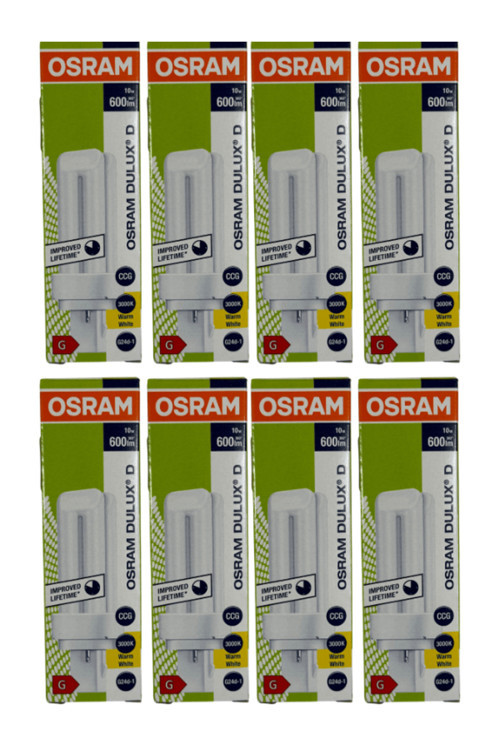Dulux D 10W 830 3000K (Sarı Işık) G24D-1 Duylu Plc Ampul (8 Adet)