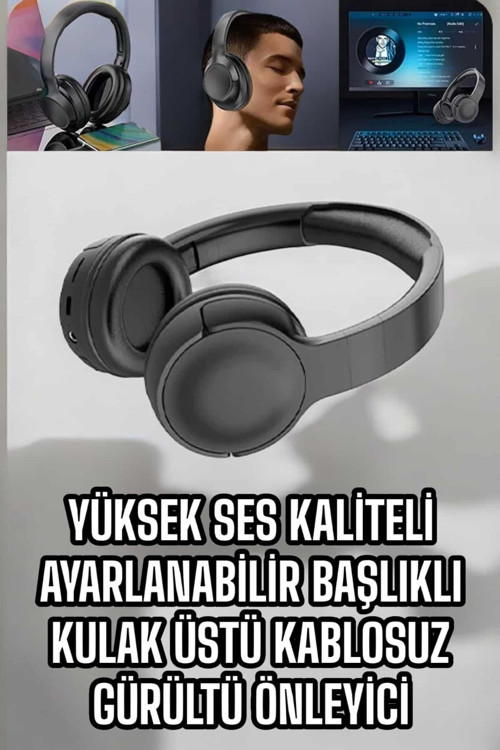 Kablosuz Bluetooth Kulaklık ANC/ENC Destekli Kulak Üstü Yüksek Ses Kaliteli CZHN01KULAKLIK2-1