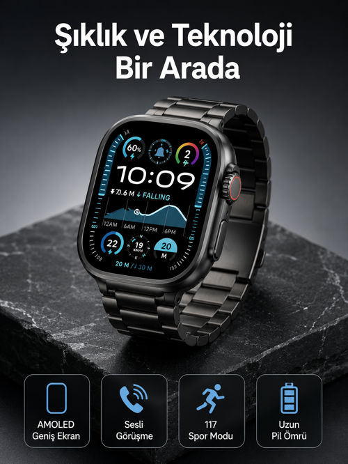 Akıllı Saat 3 Kordonlu Waterproof Adımsayar, Titreşim ve GPS Özelliği UCZZZHAİNOTEKOOOO1-1