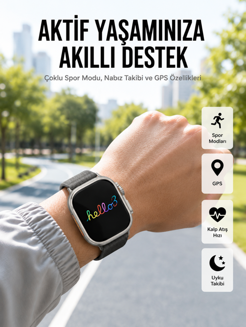 Akıllı Saat Çok Fonksiyonlu Uzun Pil Ömürlü Çağrı Cevaplayabilen Kol Saati UCZZZSTARHELL03SAATTT1-1