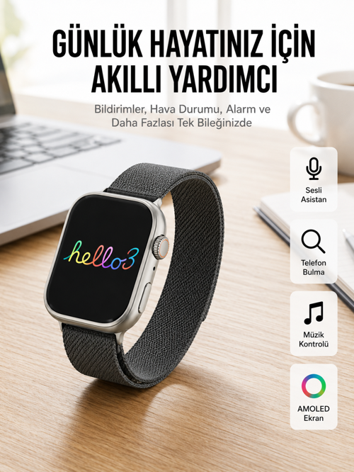 Android ve İOS Uyumlu Uyku ve Sağlık Takibi Yapabilen 3 Kordonlu Akıllı Saat UCZZZSTARHELL03SAATTT3-