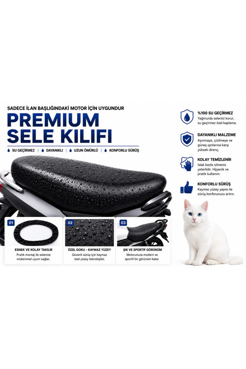 Regal Raptor DD 250E-9 Motosiklet Sele Kılıfı Su Geçirmez Sele Koruma