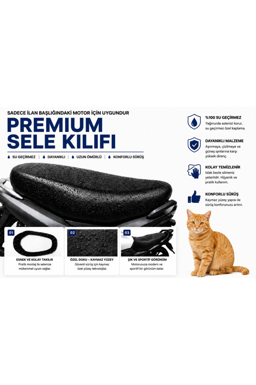 Falcon Techno 125 EFI Motosiklet Sele Kılıfı Su Geçirmez Sele Koruma