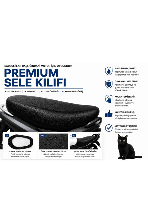 SYM ADX 300 Motosiklet Sele Kılıfı Su Geçirmez Sele Koruma