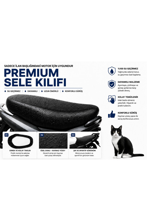 Salcano Nova Max 125 Motosiklet Sele Kılıfı Su Geçirmez Sele Koruma