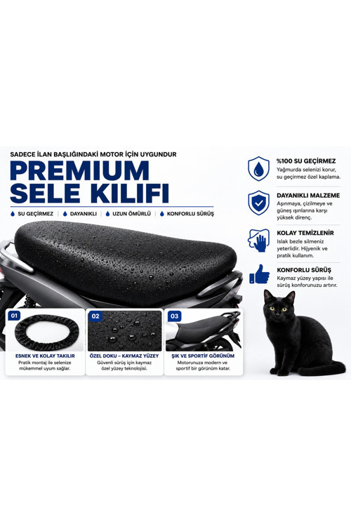 Regal Raptor DY250 Motosiklet Sele Kılıfı Su Geçirmez Sele Koruma
