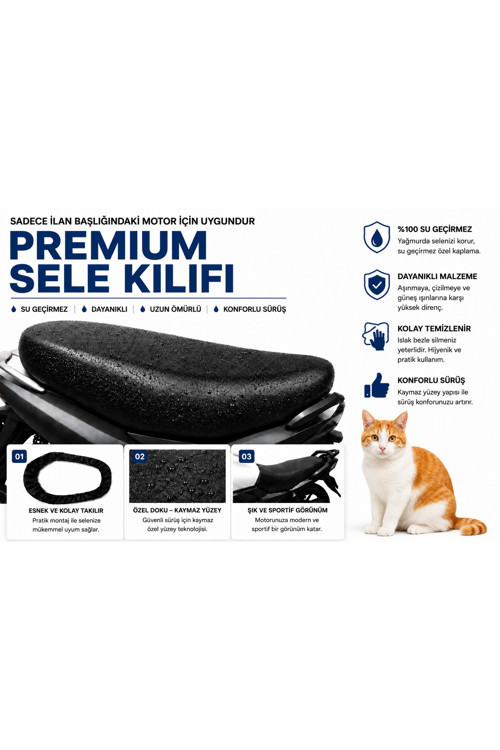 Vespa ET 4 Motosiklet Sele Kılıfı Su Geçirmez Sele Koruma