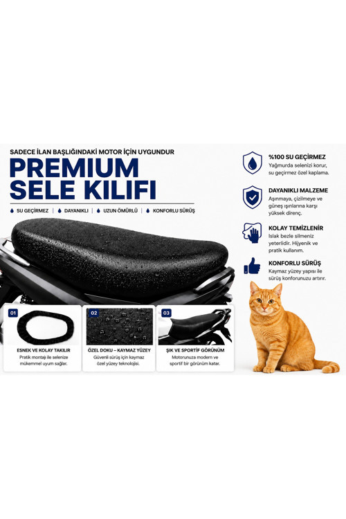 Apachi Beauty 125 Motosiklet Sele Kılıfı Su Geçirmez Sele Koruma